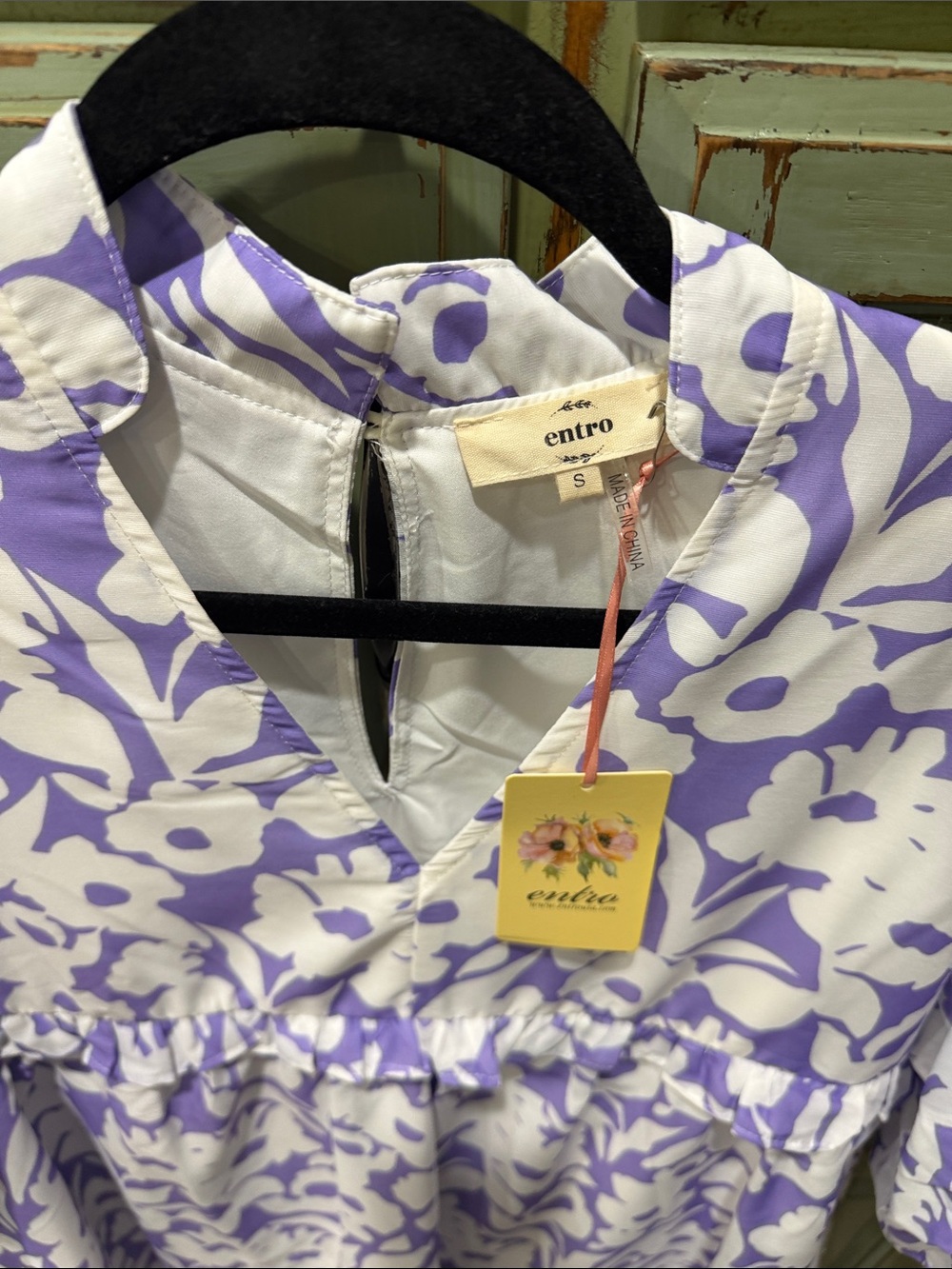 entro Lavender and White Floral Babydoll Dress - Picture 2 of 8